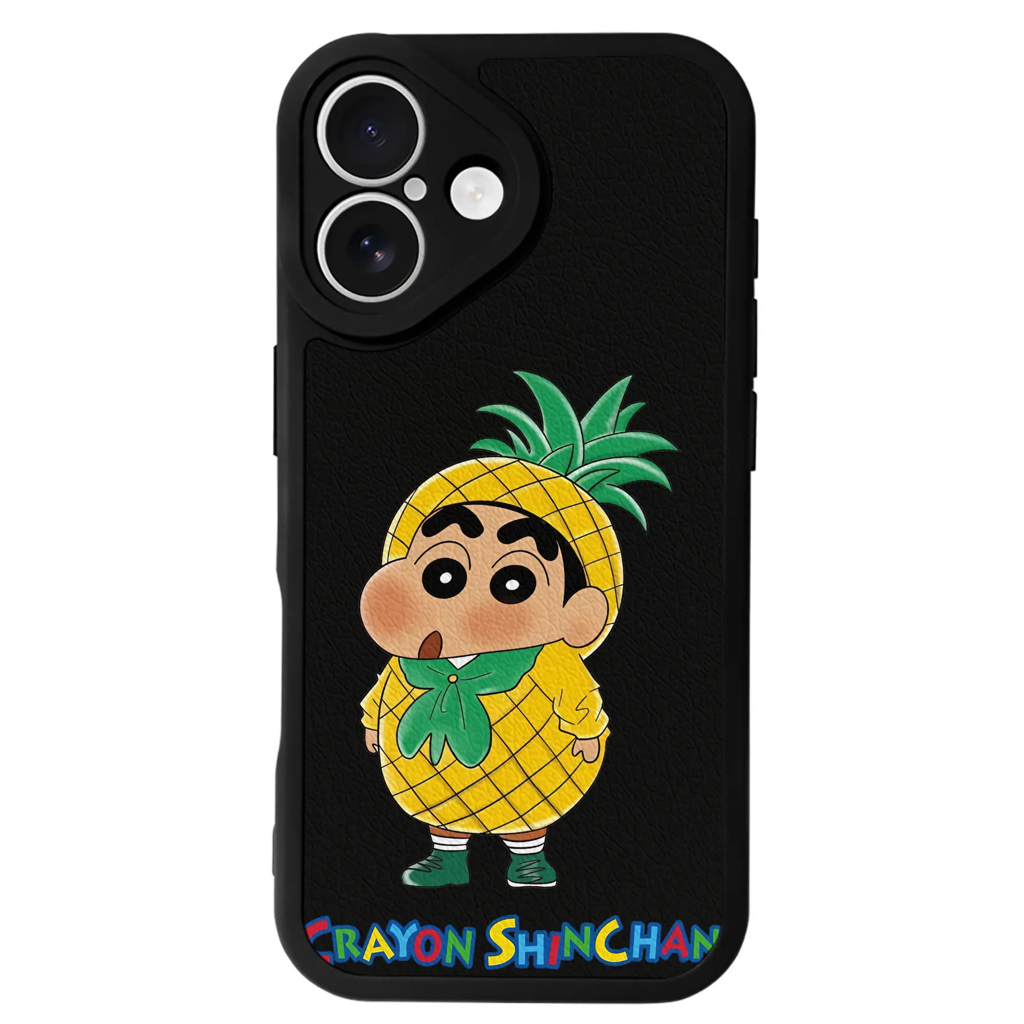 クレヨンしんちゃん グッズ 野原 しんのすけ - IPhone 16シリーズ対応 ・ シリコンスマホケース ・ レザー調 ・ 高精度フィット ・ 耐衝撃 ・ ワイヤレス充電対応 ・ 精密カット